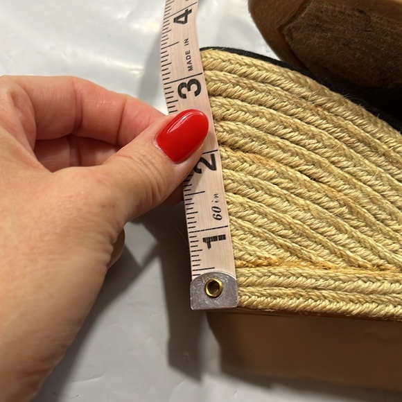 Sunisa BLACK tan Espadrille Wedge Sandals slip on 3.5”heel size 8 festival beach - Picture 8 of 10